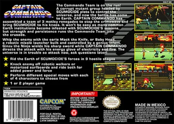 Captain Commando (USA) box cover back